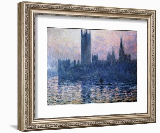 Sunset,The Houses of Parliament-Claude Monet-Framed Giclee Print