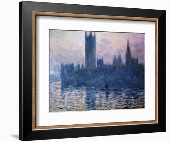 Sunset,The Houses of Parliament-Claude Monet-Framed Giclee Print