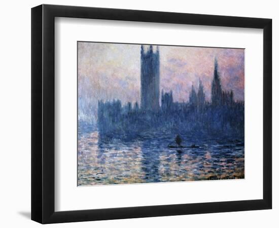 Sunset,The Houses of Parliament-Claude Monet-Framed Giclee Print