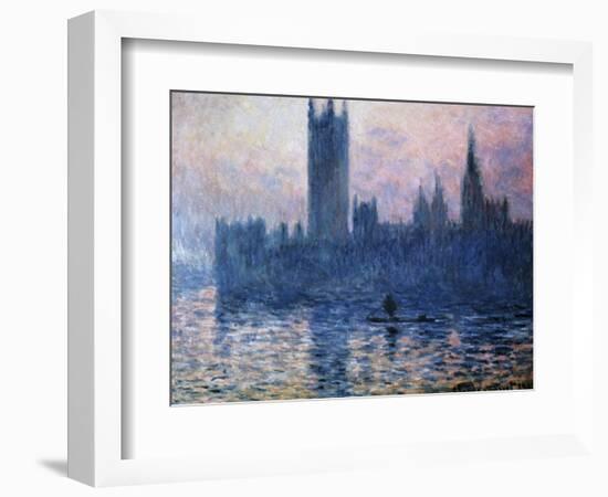 Sunset,The Houses of Parliament-Claude Monet-Framed Giclee Print