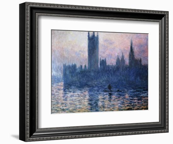 Sunset,The Houses of Parliament-Claude Monet-Framed Giclee Print