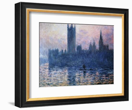 Sunset,The Houses of Parliament-Claude Monet-Framed Giclee Print