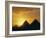 Sunset, the Pyramids, Giza, Unesco World Heritage Site, Cairo, Egypt, North Africa, Africa-John Ross-Framed Photographic Print