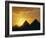 Sunset, the Pyramids, Giza, Unesco World Heritage Site, Cairo, Egypt, North Africa, Africa-John Ross-Framed Photographic Print