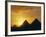 Sunset, the Pyramids, Giza, Unesco World Heritage Site, Cairo, Egypt, North Africa, Africa-John Ross-Framed Photographic Print