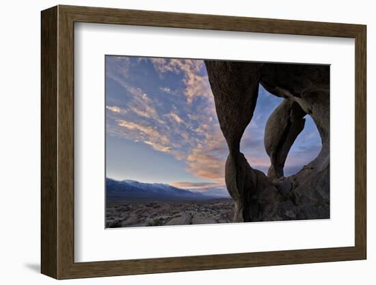 Sunset Through Cyclops' Skull Arch, Alabama Hills, Inyo National Forest-James Hager-Framed Photographic Print