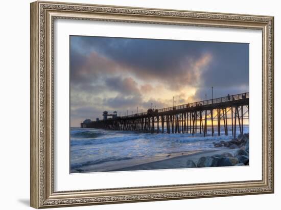 Sunset Through Oceanside Pier-Chris Moyer-Framed Photographic Print