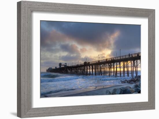 Sunset Through Oceanside Pier-Chris Moyer-Framed Photographic Print