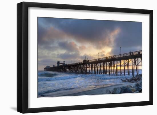 Sunset Through Oceanside Pier-Chris Moyer-Framed Photographic Print