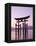 Sunset, Torii Gate, Itsukushima Shrine, Miyajima Island, Honshu, Japan-null-Framed Premier Image Canvas