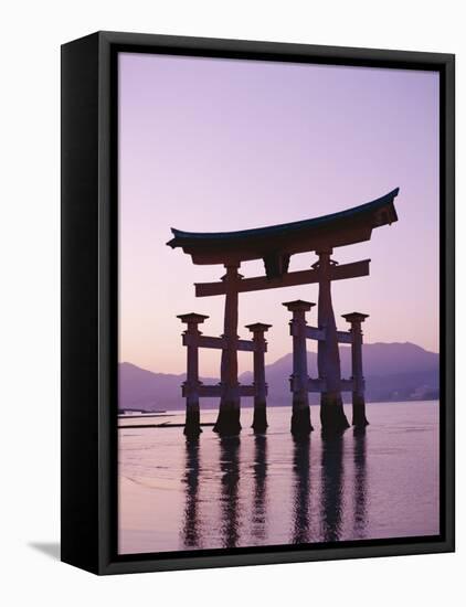 Sunset, Torii Gate, Itsukushima Shrine, Miyajima Island, Honshu, Japan-null-Framed Premier Image Canvas