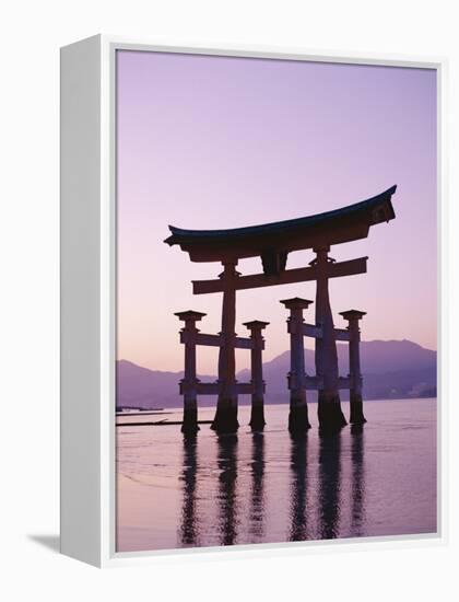 Sunset, Torii Gate, Itsukushima Shrine, Miyajima Island, Honshu, Japan-null-Framed Premier Image Canvas