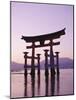 Sunset, Torii Gate, Itsukushima Shrine, Miyajima Island, Honshu, Japan-null-Mounted Photographic Print