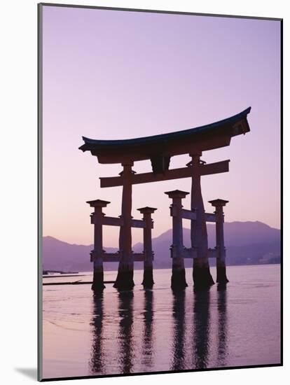 Sunset, Torii Gate, Itsukushima Shrine, Miyajima Island, Honshu, Japan-null-Mounted Photographic Print