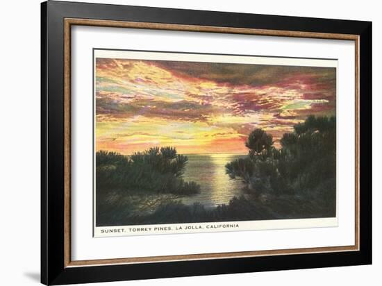 Sunset, Torrey Pines, San Diego County, California-null-Framed Art Print