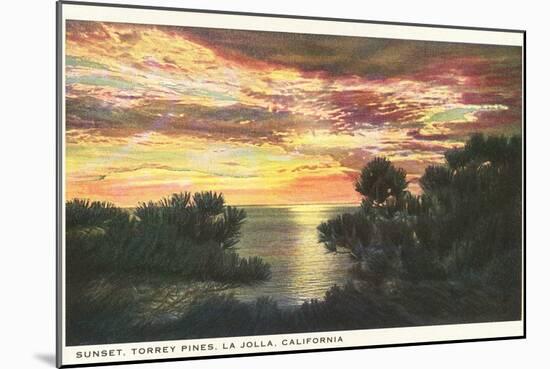 Sunset, Torrey Pines, San Diego County, California-null-Mounted Art Print
