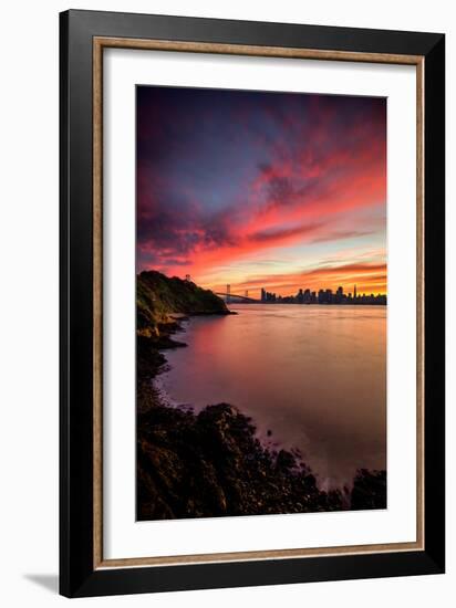 Sunset Treasure - San Francisco Bay Bridge and City at Sunset-Vincent James-Framed Photographic Print