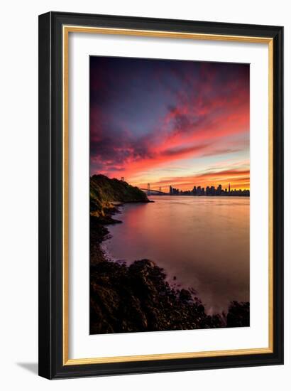 Sunset Treasure - San Francisco Bay Bridge and City at Sunset-Vincent James-Framed Photographic Print