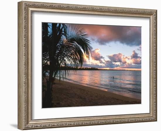 Sunset, Vacia Talega Beach, Puerto Rico-George Oze-Framed Photographic Print