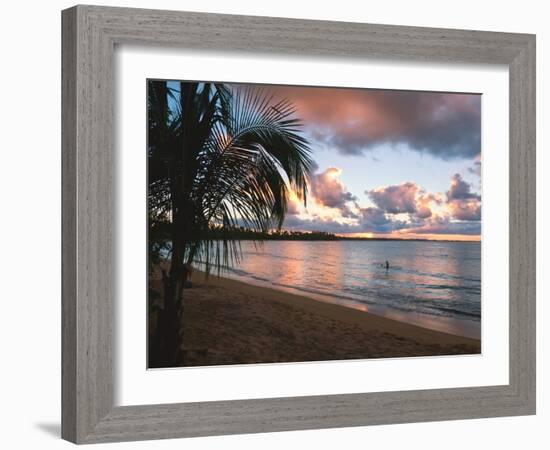 Sunset, Vacia Talega Beach, Puerto Rico-George Oze-Framed Photographic Print