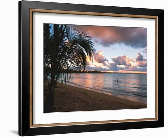 Sunset, Vacia Talega Beach, Puerto Rico-George Oze-Framed Photographic Print