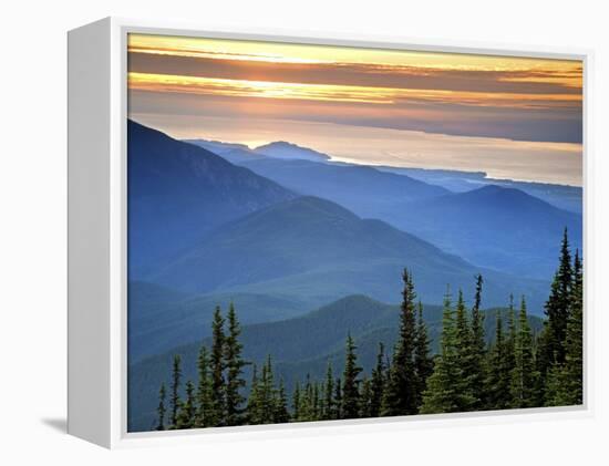 Sunset View from Deer Park, Olympic National Park, Washington, USA-Don Paulson-Framed Premier Image Canvas