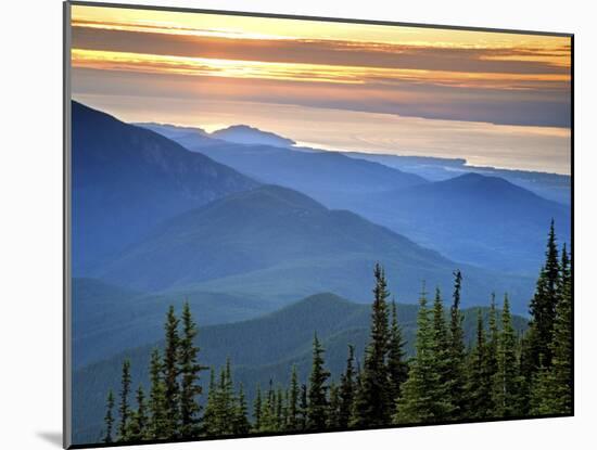 Sunset View from Deer Park, Olympic National Park, Washington, USA-Don Paulson-Mounted Photographic Print