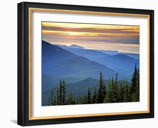 Sunset View from Deer Park, Olympic National Park, Washington, USA-Don Paulson-Framed Photographic Print