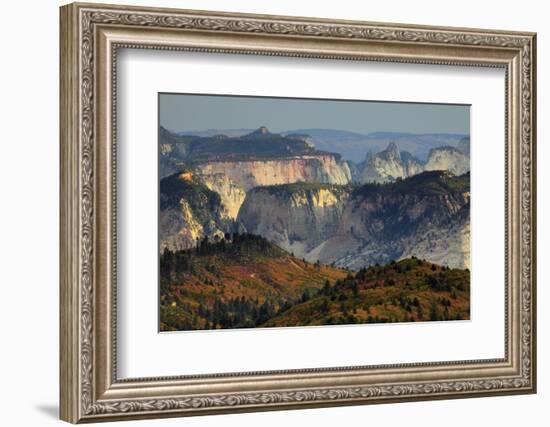 Sunset, View from Kolob Terrace, Zion National Park, Utah, USA-Michel Hersen-Framed Photographic Print