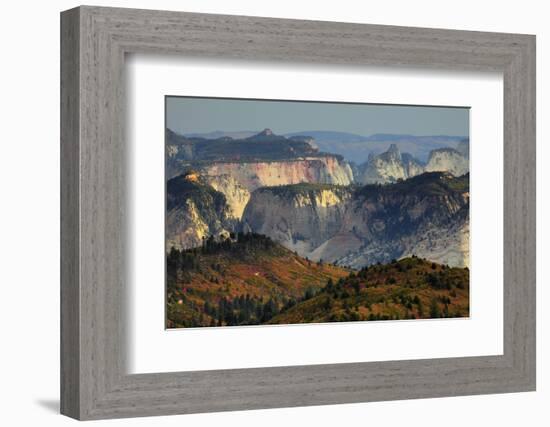 Sunset, View from Kolob Terrace, Zion National Park, Utah, USA-Michel Hersen-Framed Photographic Print