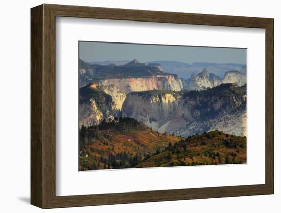 Sunset, View from Kolob Terrace, Zion National Park, Utah, USA-Michel Hersen-Framed Photographic Print