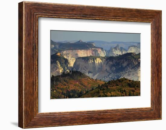 Sunset, View from Kolob Terrace, Zion National Park, Utah, USA-Michel Hersen-Framed Photographic Print