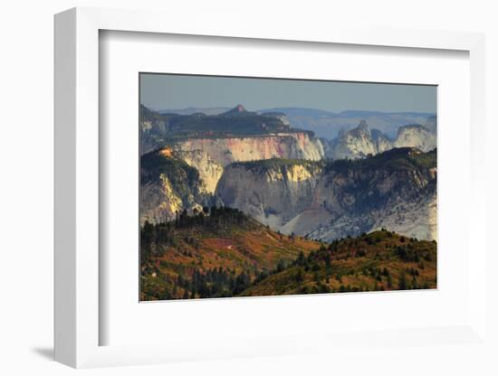 Sunset, View from Kolob Terrace, Zion National Park, Utah, USA-Michel Hersen-Framed Photographic Print