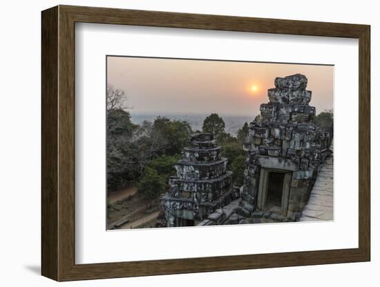 Sunset View from Phnom Bakheng, Angkor, UNESCO World Heritage Site, Siem Reap, Cambodia, Indochina-Michael Nolan-Framed Photographic Print