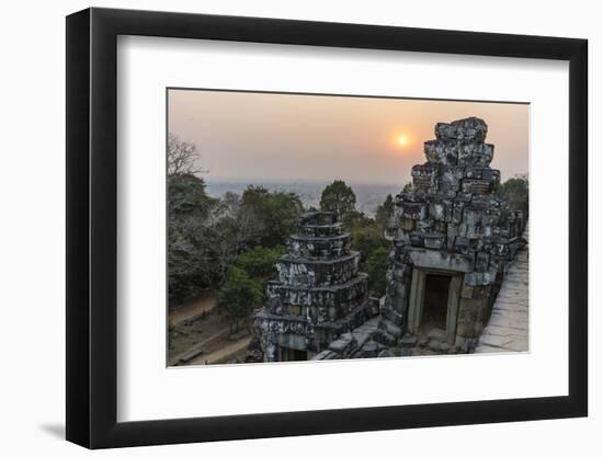 Sunset View from Phnom Bakheng, Angkor, UNESCO World Heritage Site, Siem Reap, Cambodia, Indochina-Michael Nolan-Framed Photographic Print