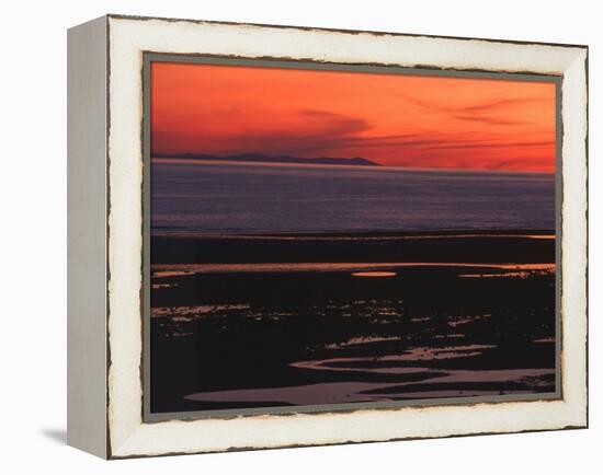 Sunset View from Walney Island Near Barrow-In-Furness Towards Isle of Man Lake District-null-Framed Premier Image Canvas