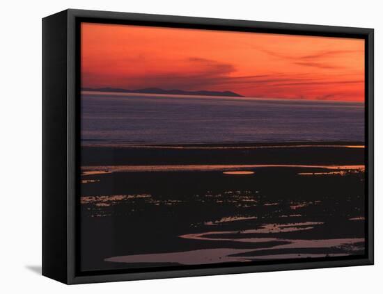 Sunset View from Walney Island Near Barrow-In-Furness Towards Isle of Man Lake District-null-Framed Premier Image Canvas