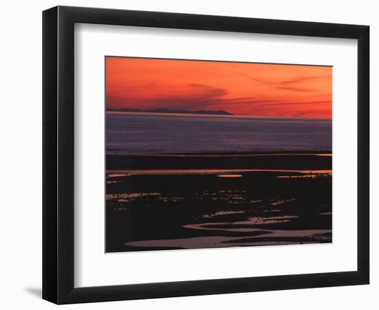 Sunset View from Walney Island Near Barrow-In-Furness Towards Isle of Man Lake District-null-Framed Photographic Print