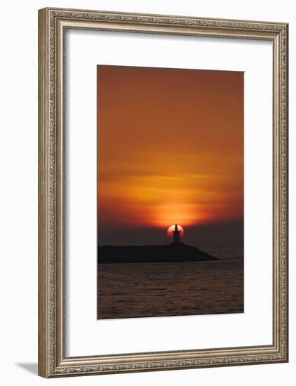 Sunset View of Lighthouse in Manila Bay, Manila, Philippines-Keren Su-Framed Photographic Print