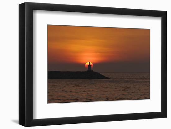 Sunset View of Lighthouse in Manila Bay, Manila, Philippines-Keren Su-Framed Photographic Print