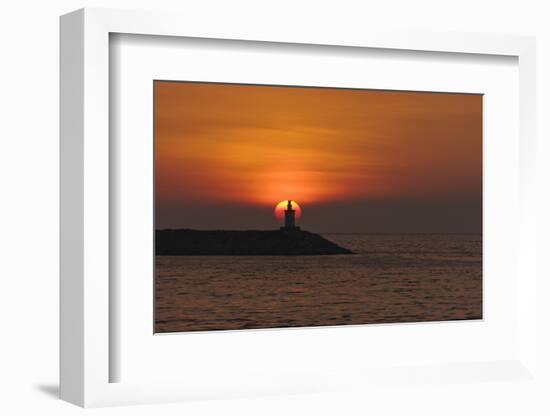 Sunset View of Lighthouse in Manila Bay, Manila, Philippines-Keren Su-Framed Photographic Print