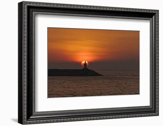 Sunset View of Lighthouse in Manila Bay, Manila, Philippines-Keren Su-Framed Photographic Print