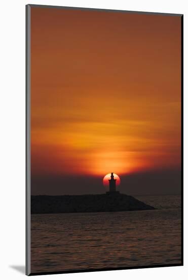 Sunset View of Lighthouse in Manila Bay, Manila, Philippines-Keren Su-Mounted Photographic Print