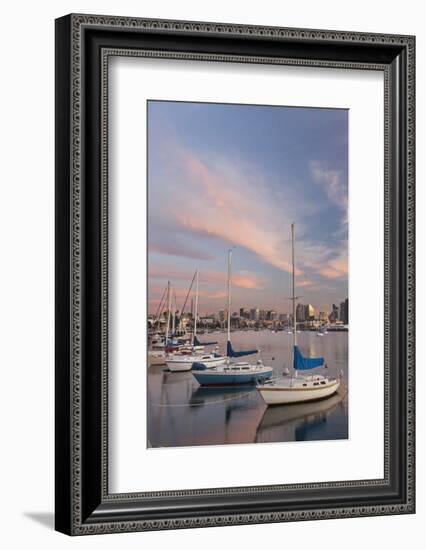 Sunset View of Marina and Downtown, San Diego, California, USA-Jaynes Gallery-Framed Photographic Print