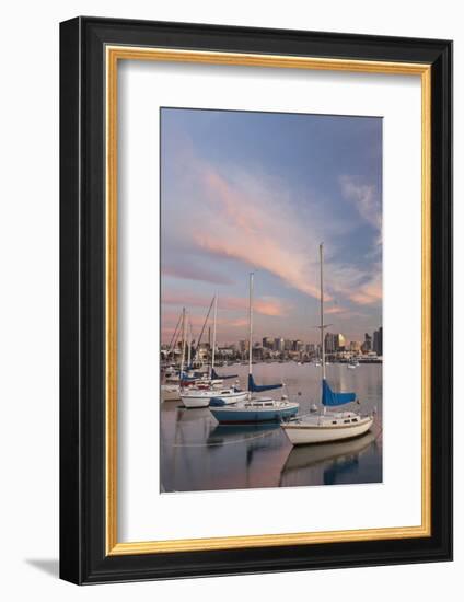 Sunset View of Marina and Downtown, San Diego, California, USA-Jaynes Gallery-Framed Photographic Print