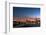 Sunset view of San Francisco from Treasure Island of the Bay Bridge with pink clouds at blue hour-David Chang-Framed Photographic Print