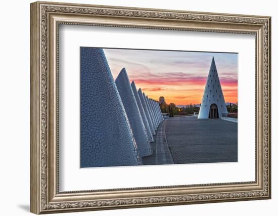 Sunset View of Umbracle Adjacent to El Palau De Les Arts Reina Sofia, City of Arts and Sciences-Cahir Davitt-Framed Photographic Print