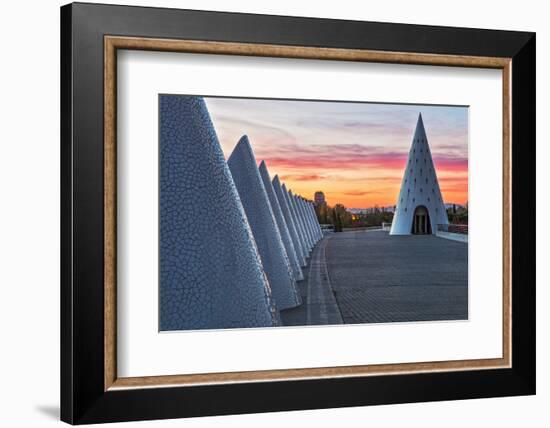 Sunset View of Umbracle Adjacent to El Palau De Les Arts Reina Sofia, City of Arts and Sciences-Cahir Davitt-Framed Photographic Print