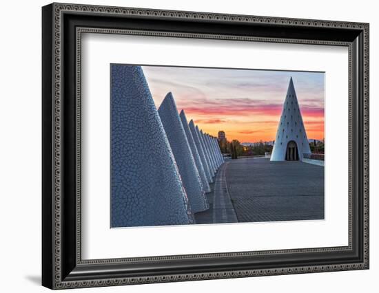 Sunset View of Umbracle Adjacent to El Palau De Les Arts Reina Sofia, City of Arts and Sciences-Cahir Davitt-Framed Photographic Print