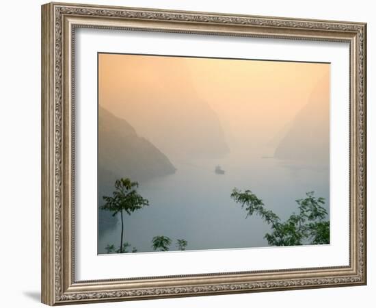 Sunset View of Xiling Gorge, Three Gorges, Yangtze River, China-Keren Su-Framed Photographic Print